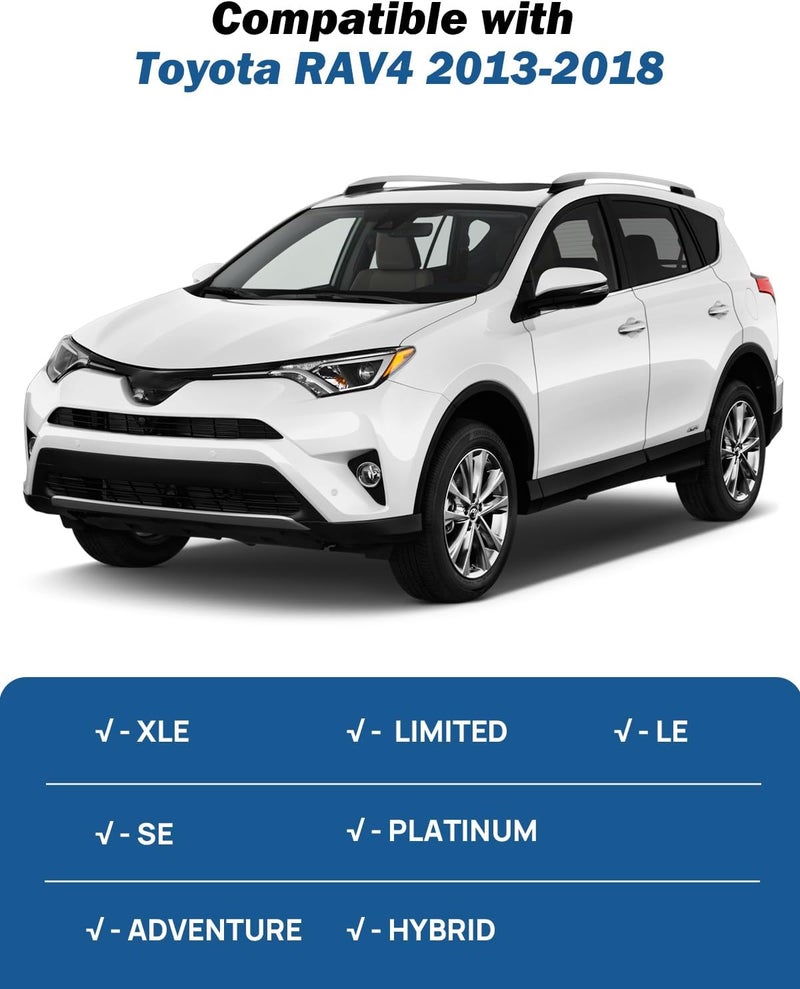 JOYTUTUS حامل سقف متقاطع متوافق مع تويوتا RAV4 2013-2018 مع قضبان جانبية، قضيب سيارة من الألمنيوم مقاوم للصدأ لحقيبة نقل البضائع على السطح، قارب كاياك، دراجة، لوح تزلج - Image 5
